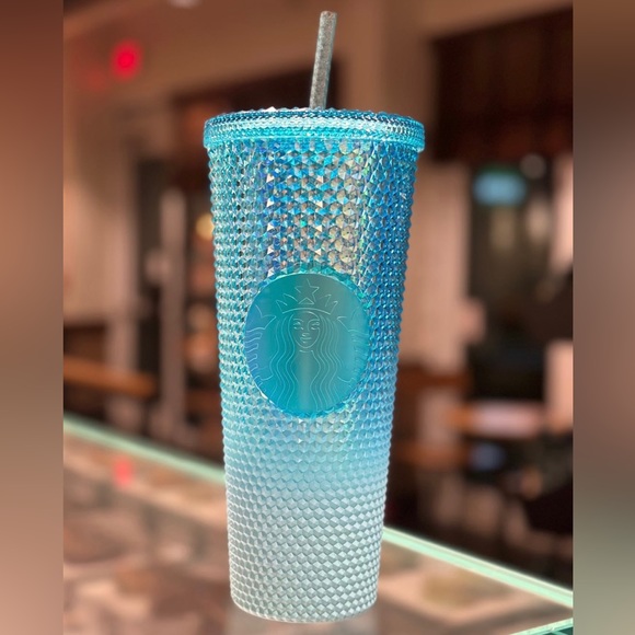 Starbucks Blue Ombre Studded Cup Cold Tumbler Aqua Splash Venti 24oz New 2023 - Picture 6 of 6